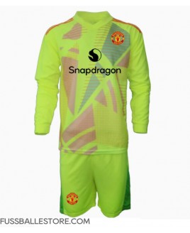 Günstige Manchester United Torwart Auswärts Trikotsatzt Kinder 2024-25 Langarm (+ Kurze Hosen)